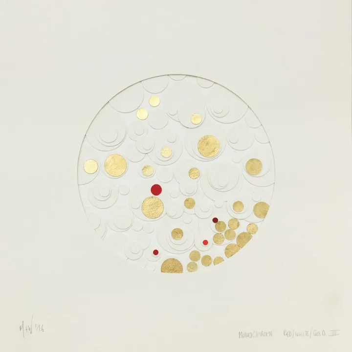 Composition in Red White and Gold III, artwork by Mick Wout