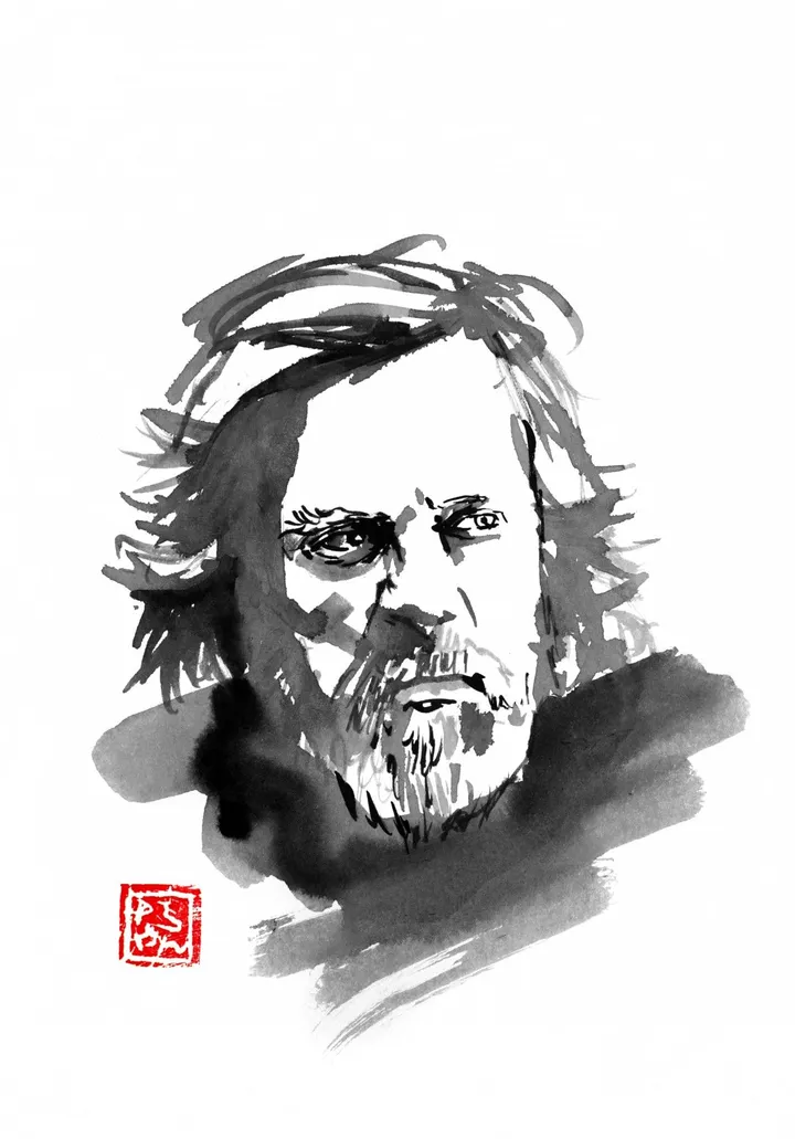 luke skylwalker vieux, œuvre de pechane sumi-e