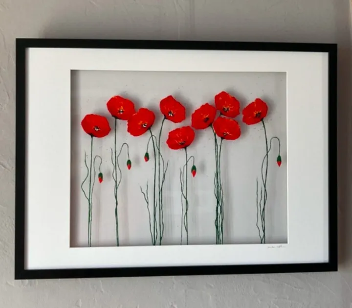 Coquelicots 2, œuvre de Rita Vandenherrewegen