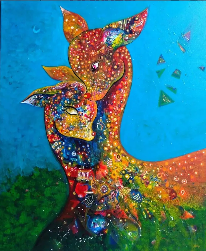 mother and child, œuvre de Sanjay punekar