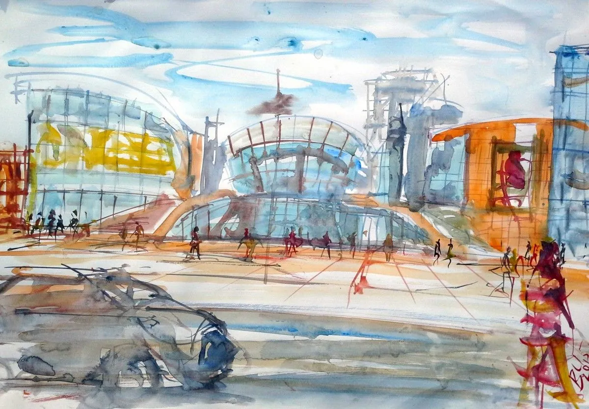Dostyk Plaza Almaty, artwork by Akpan Usoroh
