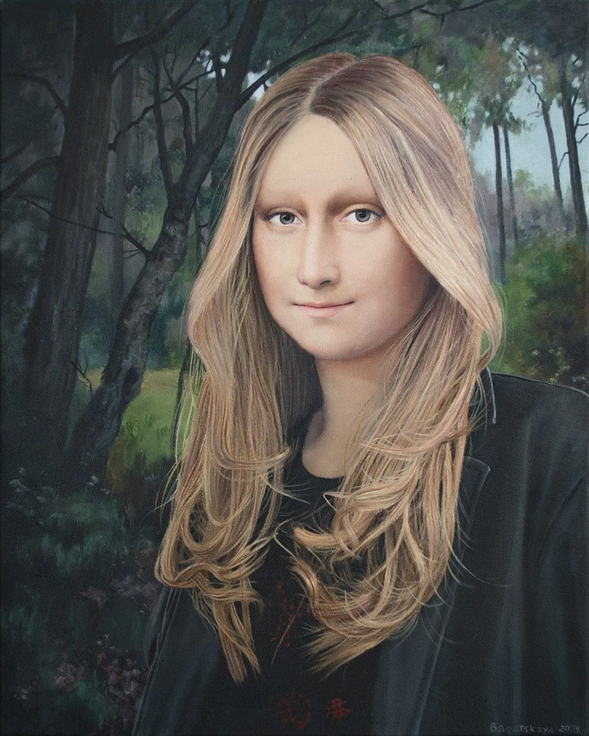 Contemporary portrait "In the Wood", artwork by Nataliya Bagatskaya
