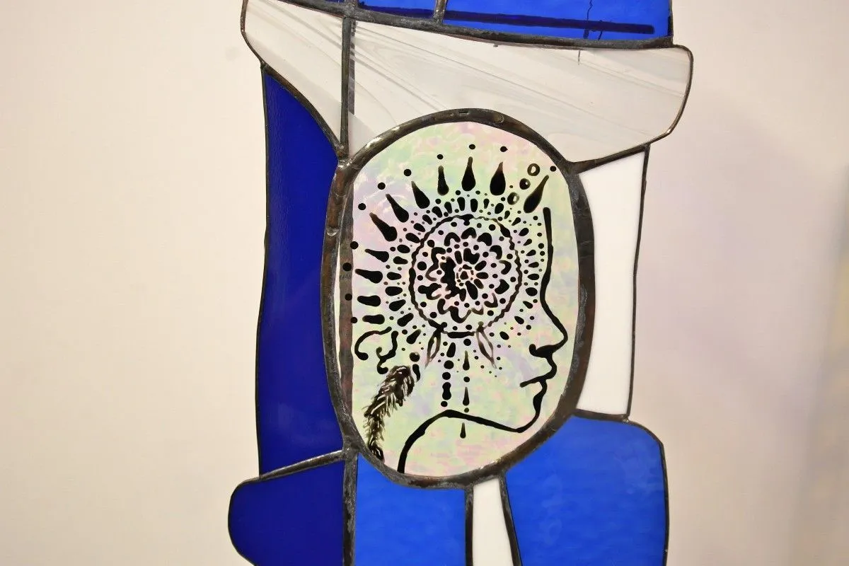 Sculpture Femme bleue, artwork by Véronique Fraïoli