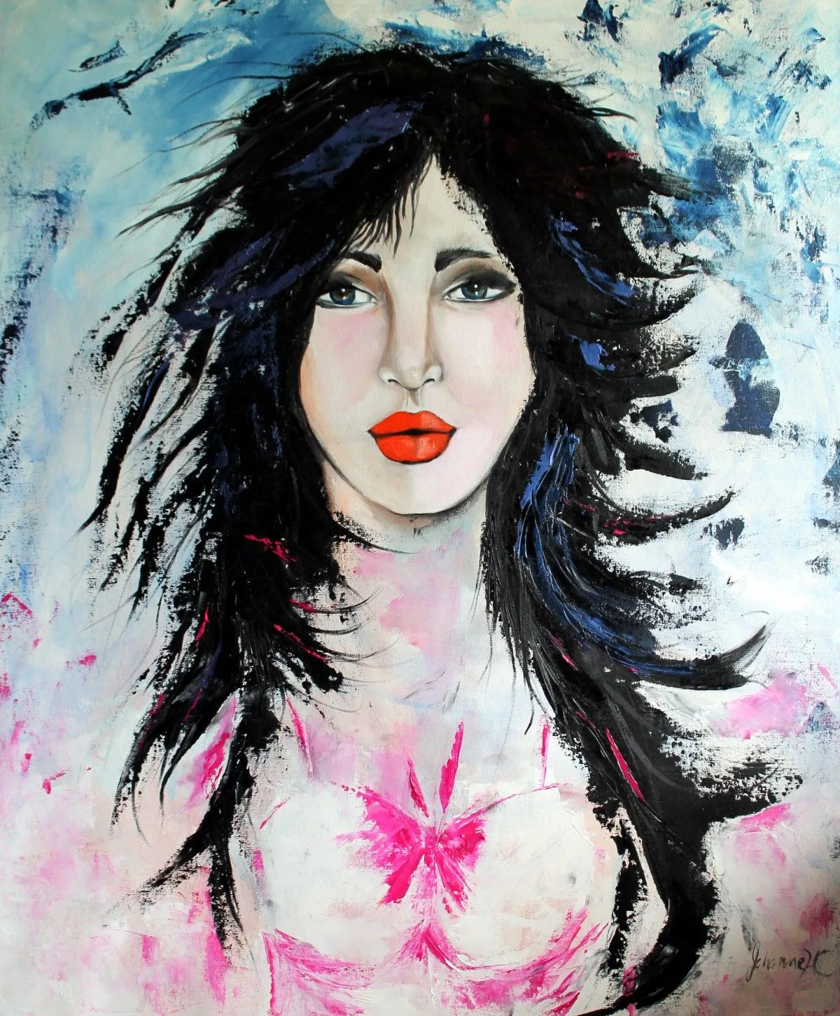 Rose, œuvre de Johanne Hebert Coulombe