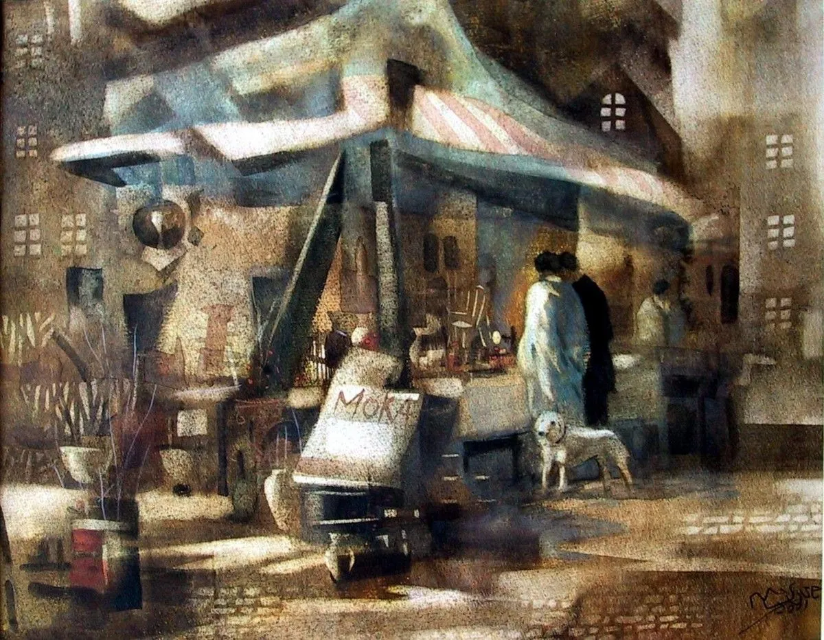 Antique shop, artwork by Misure Nien