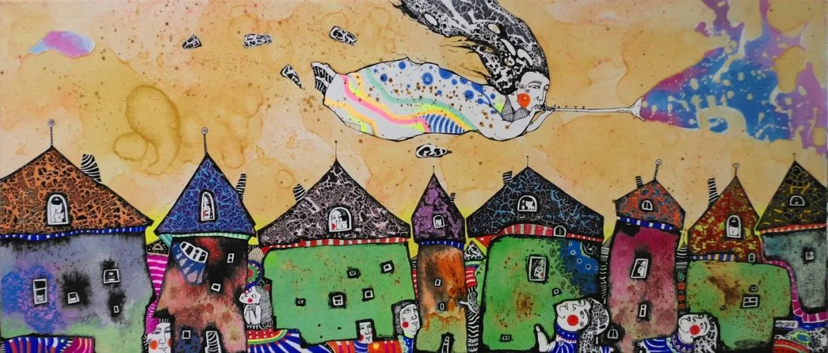 Music of Little Town-2, artwork by Natalia Pastuszenko