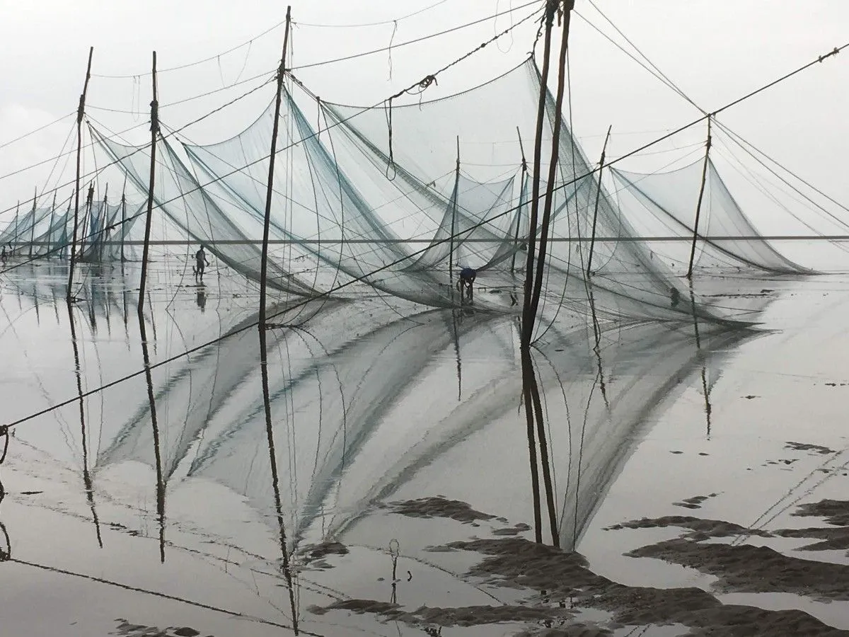 Reflection of fishing net, artwork by shishir desai