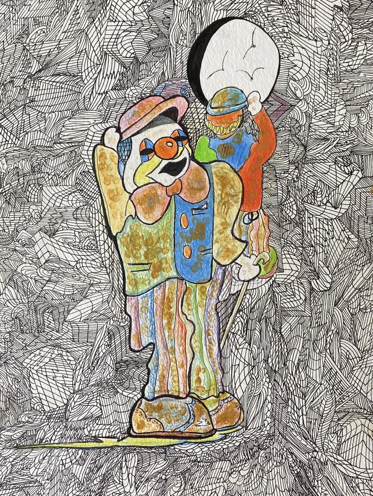 Clowns, artwork by Denis Roucau