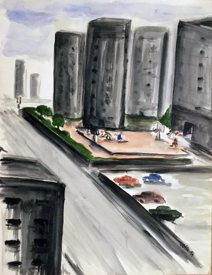 Vaux en velin (France), œuvre de Patrick Tubaro