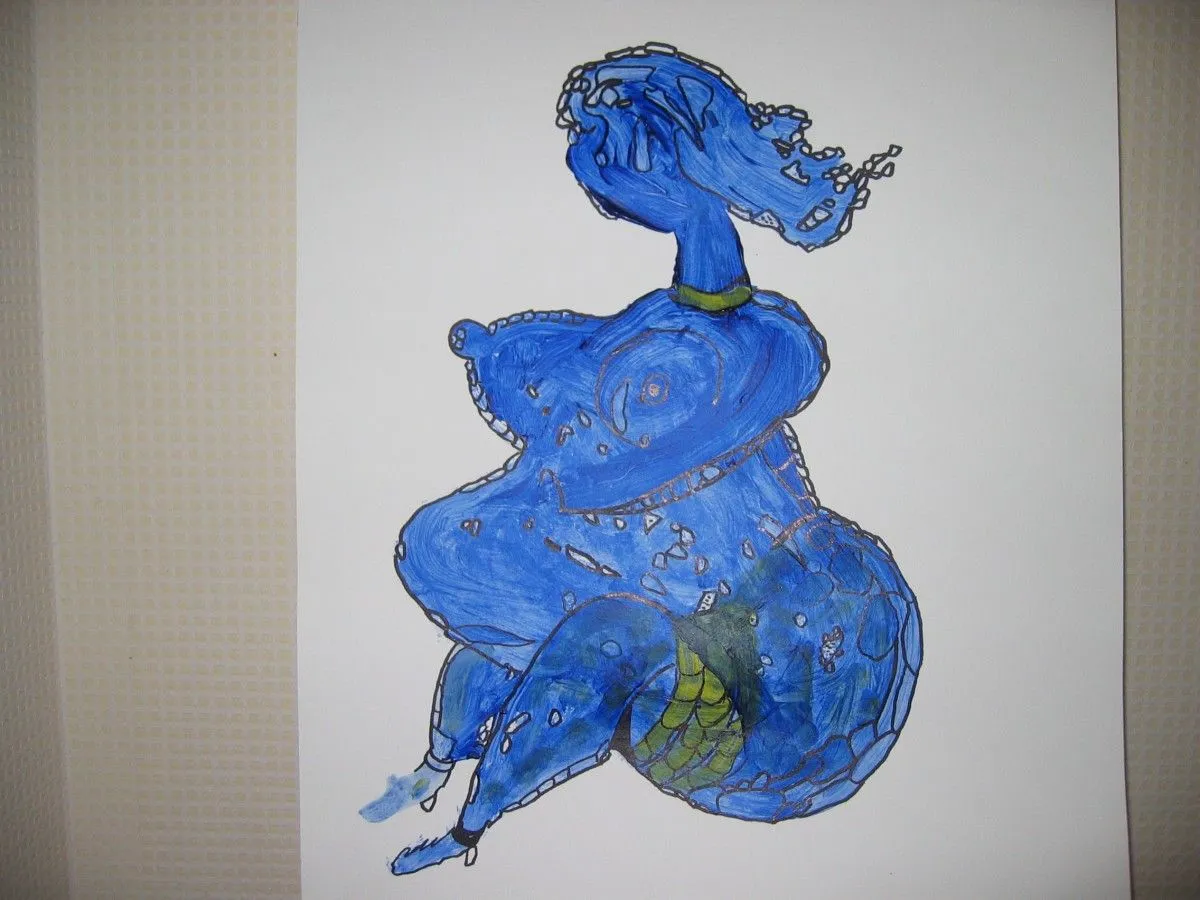 Pregnant blue, artwork by William Vandierendonck