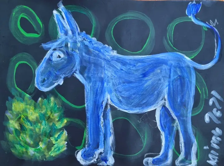 Little Blue Donkey, œuvre de mimulux patricia no