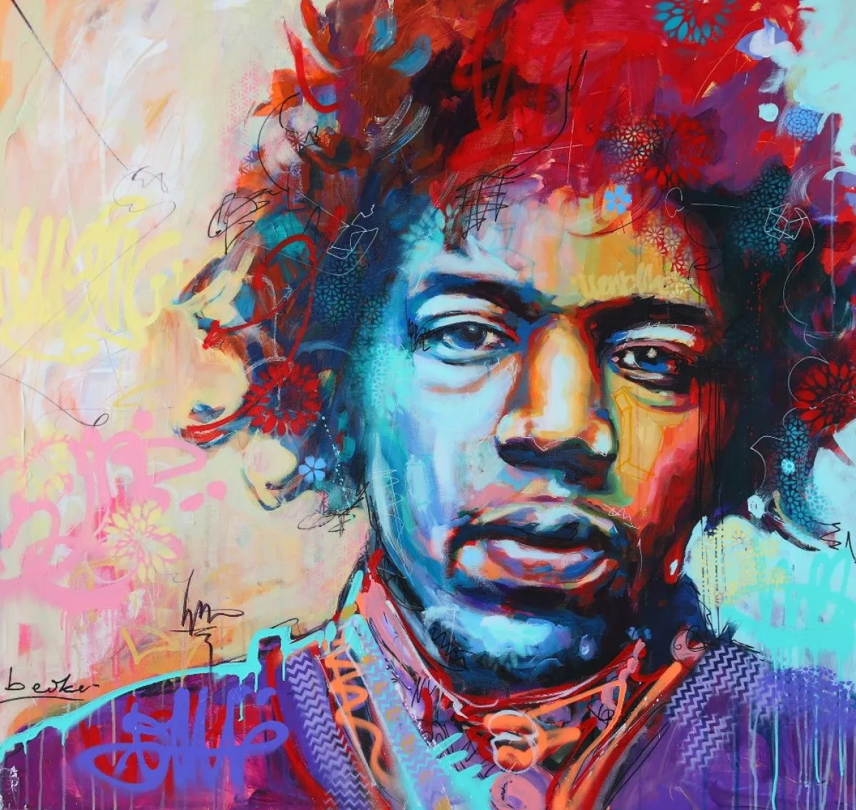 Jimi Hendrix - Purple, artwork by Berko .
