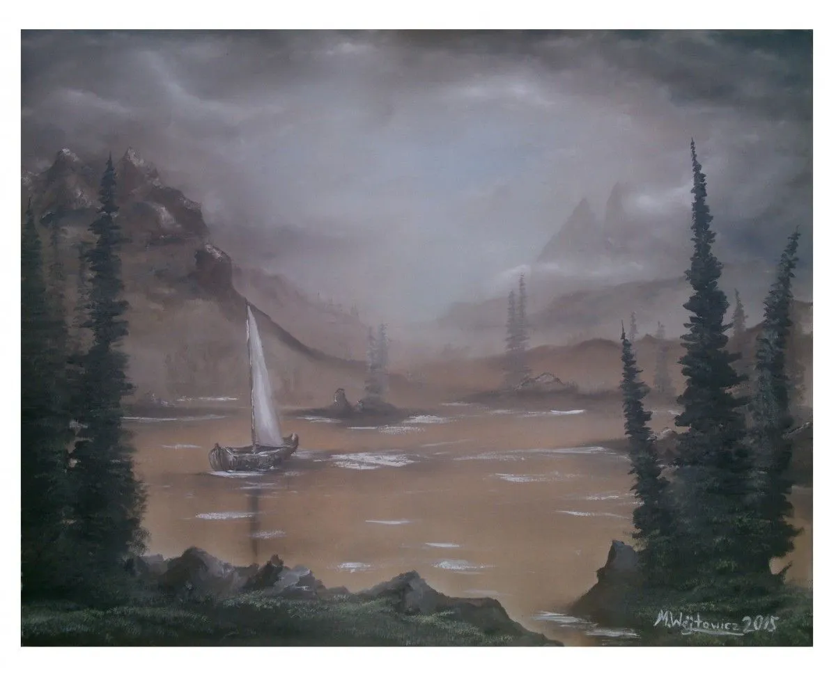 Mysterious lake, artwork by Marcin Wójtowicz