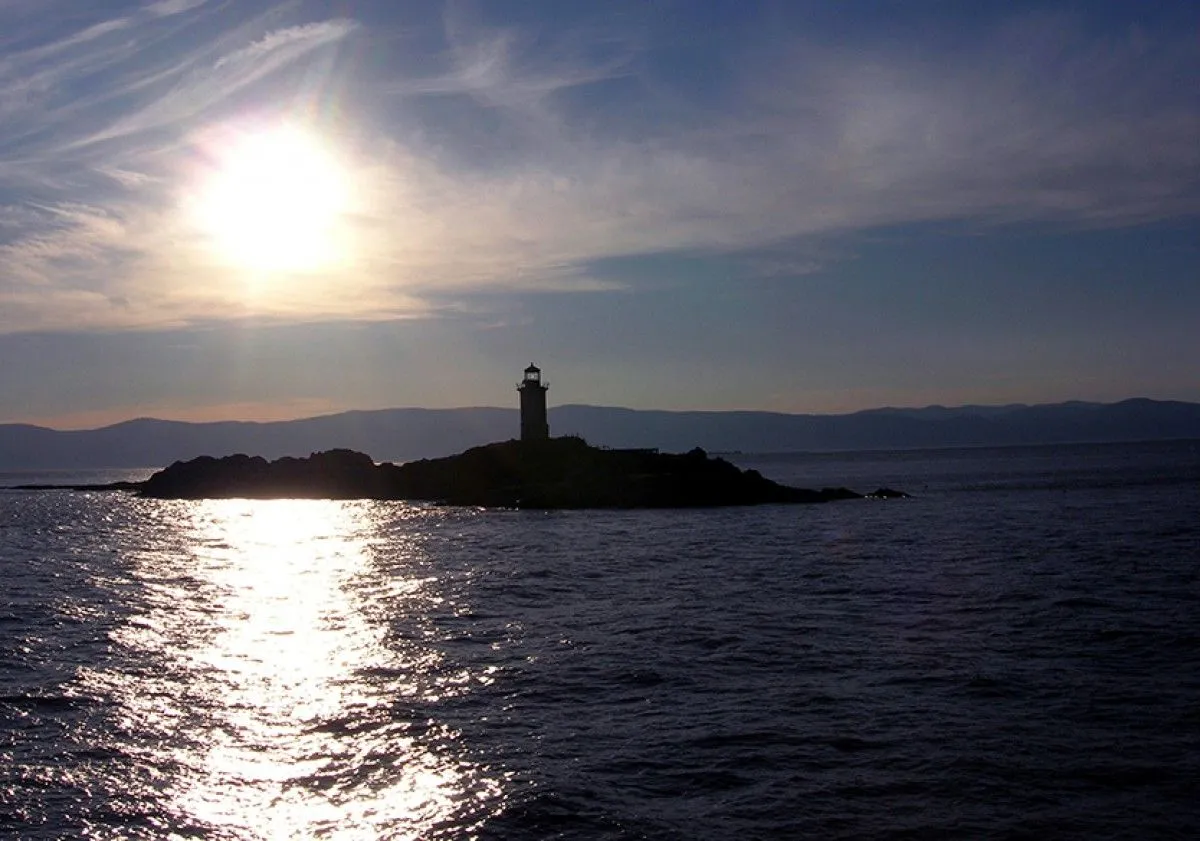 Coucher de soleil du Phare du Pilier-de-Pierre - Saint-Jean-Port-Joli, œuvre de Nathalie Masse