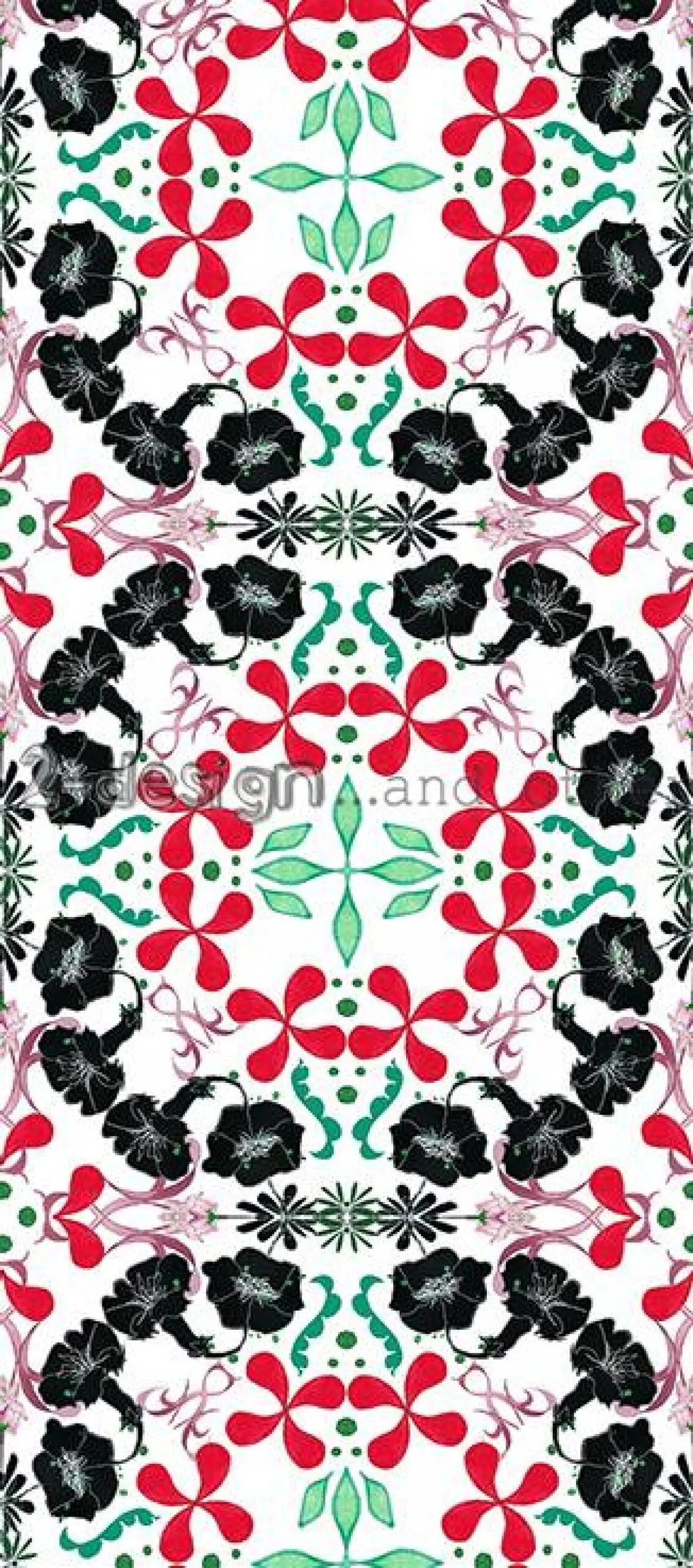 Floral folk art, artwork by Marina Bogonikolou