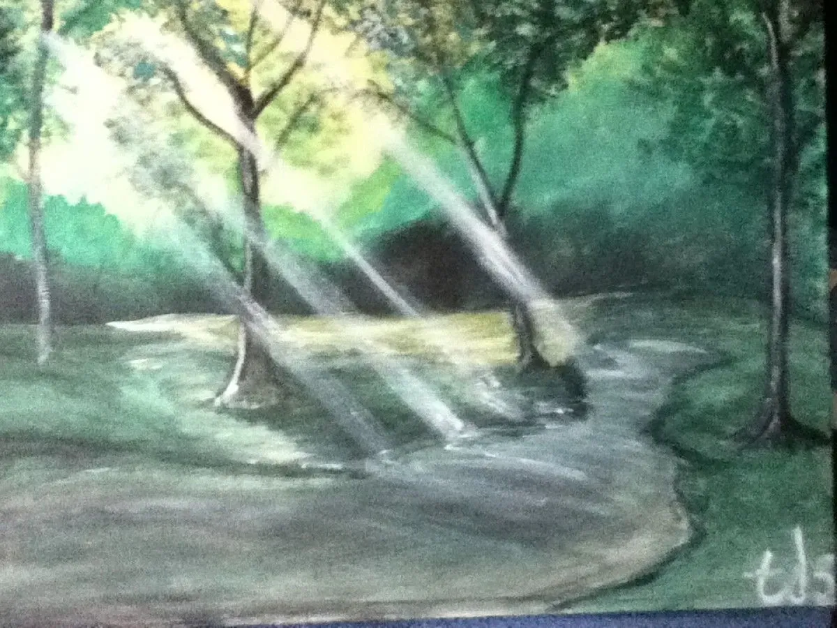 "Filtered Light in Forest", œuvre de Taryn Simpson