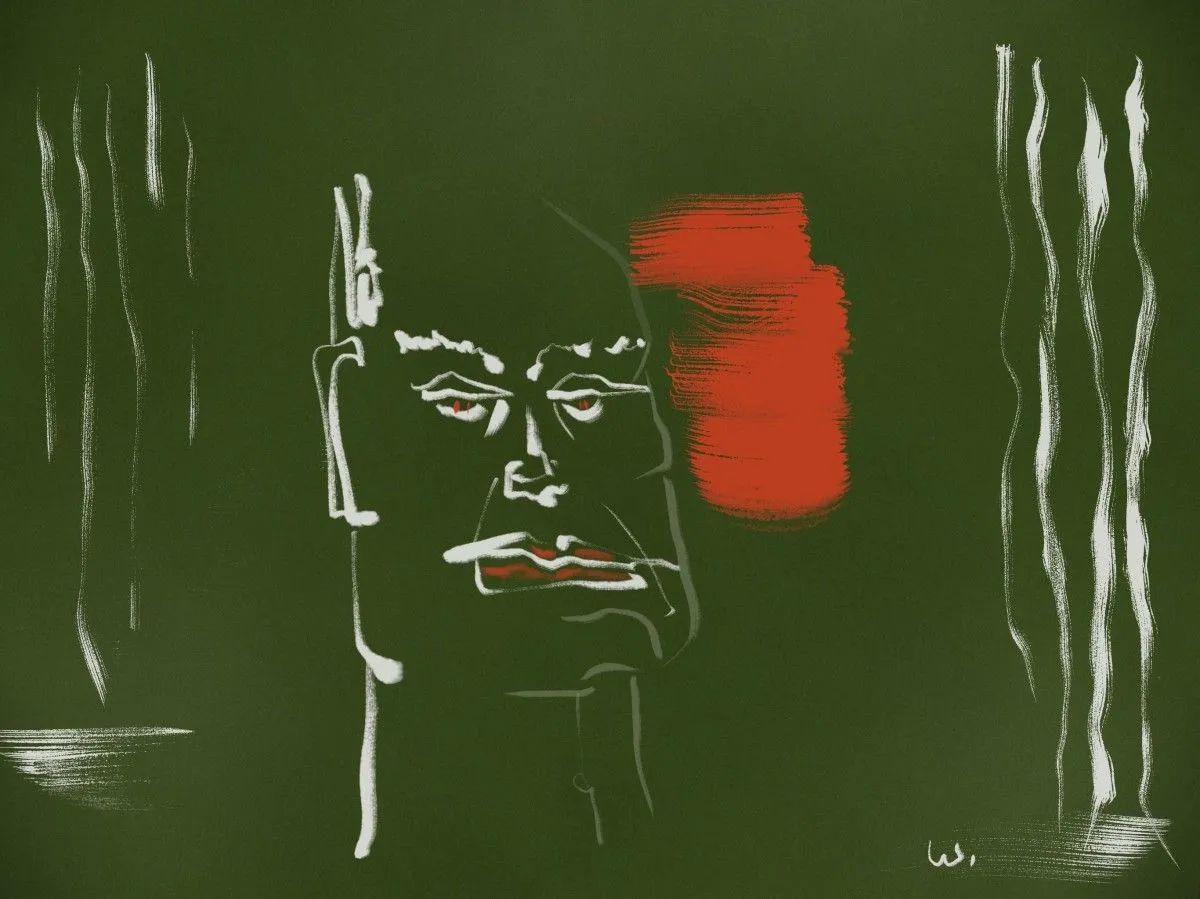La chute de Benito (Benito's Downfall), artwork by Winston McQuade