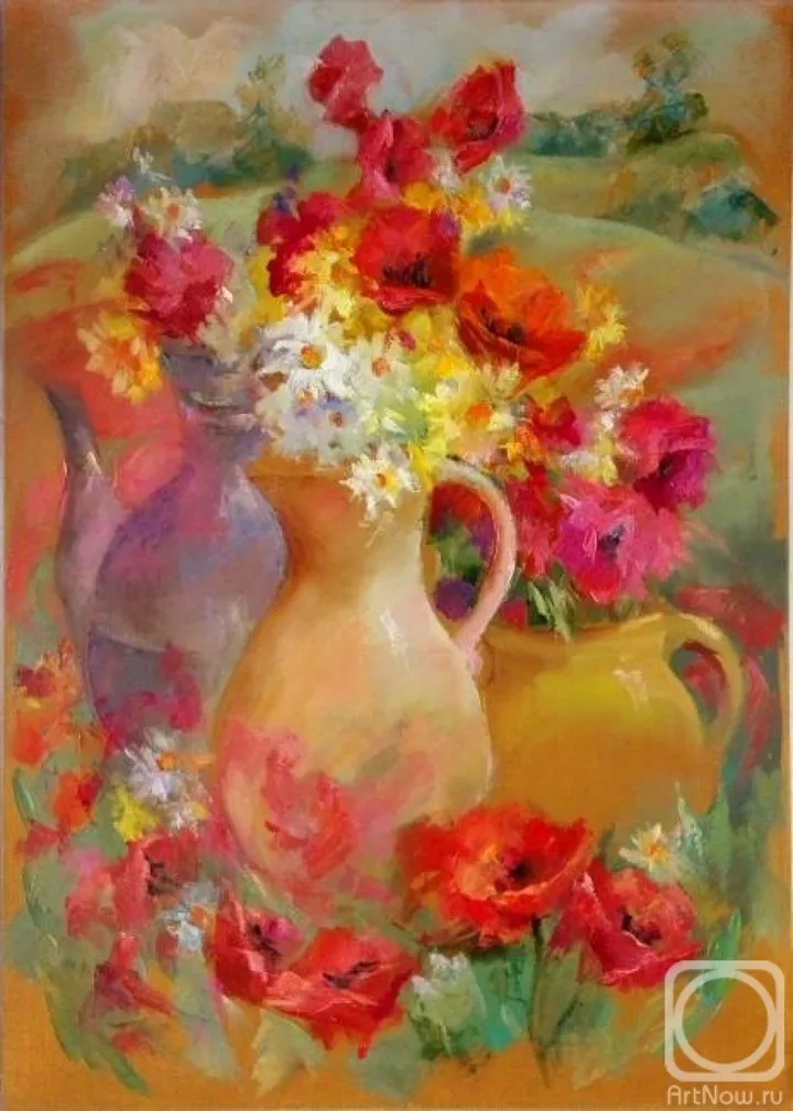 Spring field, artwork by Tatyana Berestov
