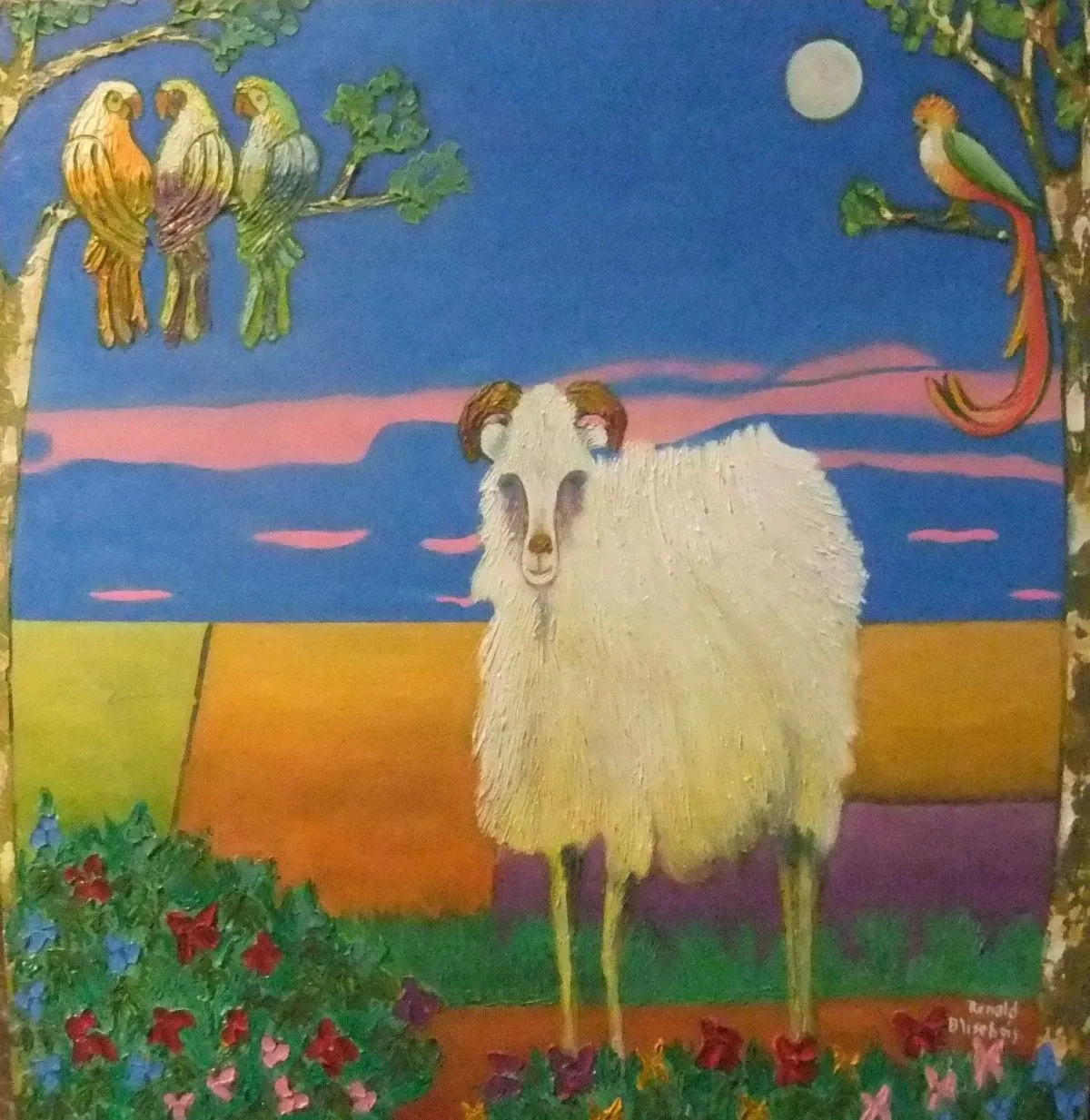 la chèvre et les copains, œuvre de renald brisebois