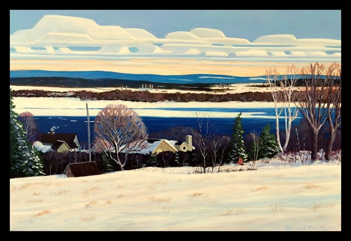 Mais nous les gens les descendants de La Rochelle présents tout l’temps surtout l'hiver comme des arbres (Collection le tour de l'Île #6), artwork by Bernard Proulx