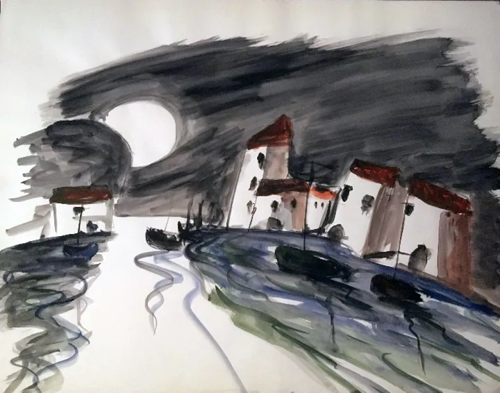 Marine de nuit, œuvre de Patrick Tubaro