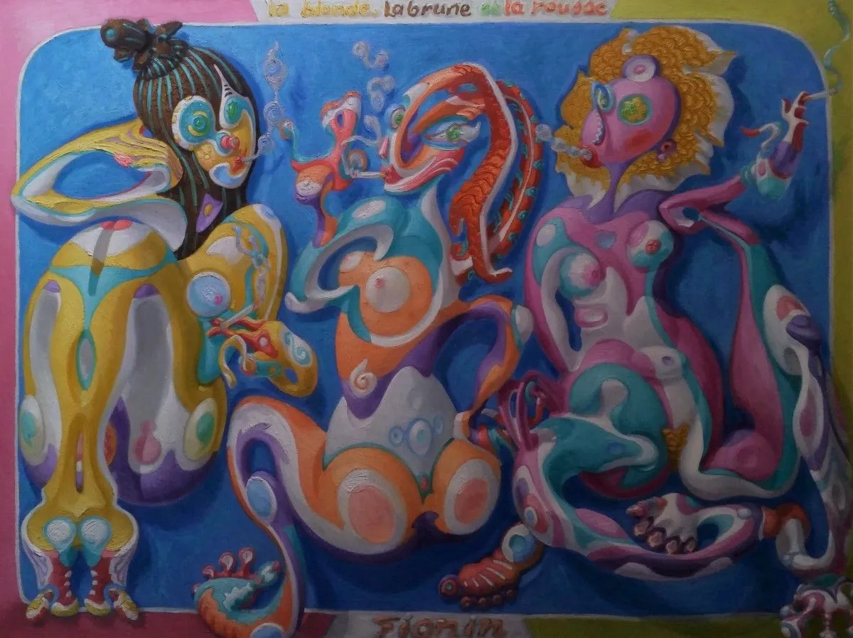 Trois nues assises, œuvre de Eric Fiorin