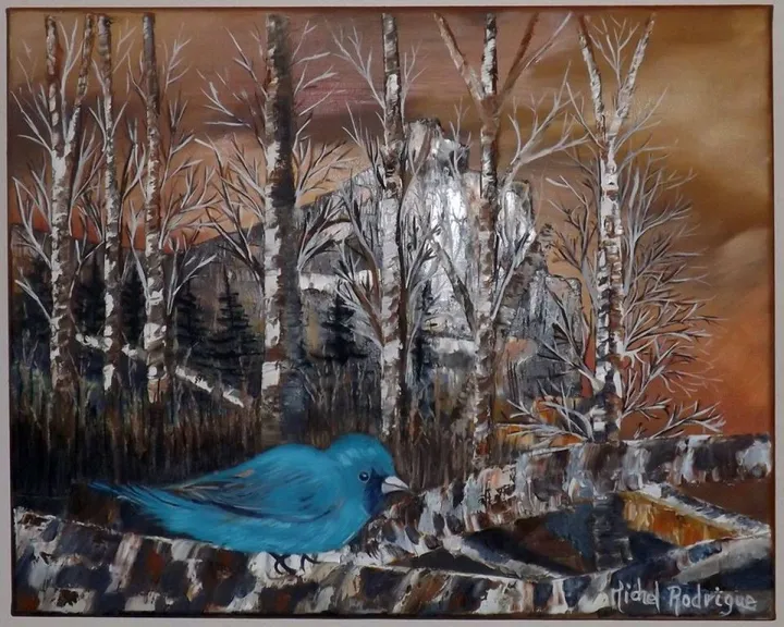 Le passerin indigo., artwork by MICHEL JOSEPH RODRIGUE