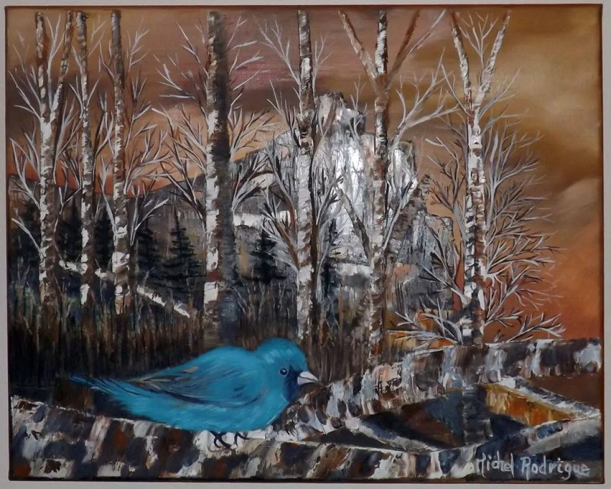 Le passerin indigo., œuvre de MICHEL JOSEPH RODRIGUE