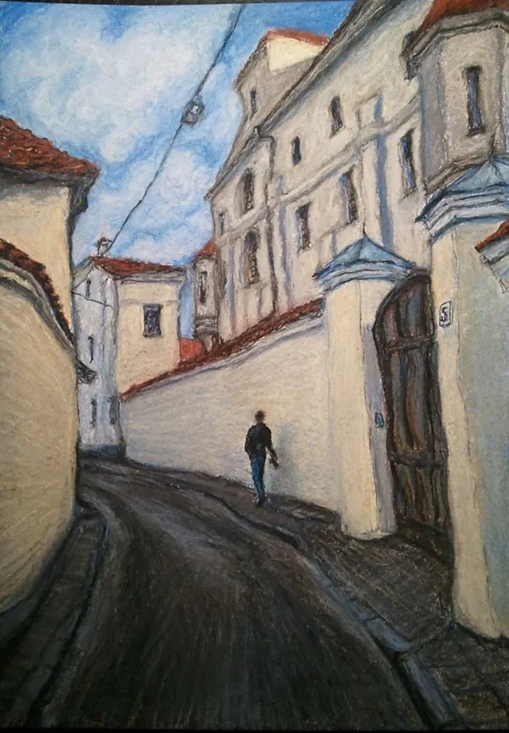 Vilnius, Augustijonu street, artwork by Marina Tregubova
