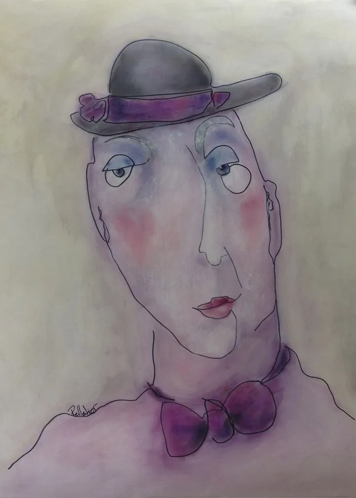 Clown au chapeau melon (Série Perceptions), œuvre de Sylvie Pelletier