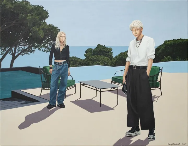 Contemporary portrait "A Terrace with a View of the Sea", œuvre de Nataliya Bagatskaya