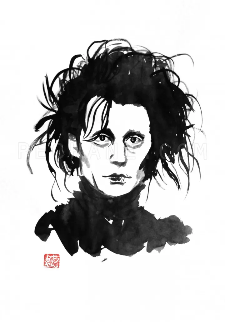 edward, œuvre de pechane sumi-e