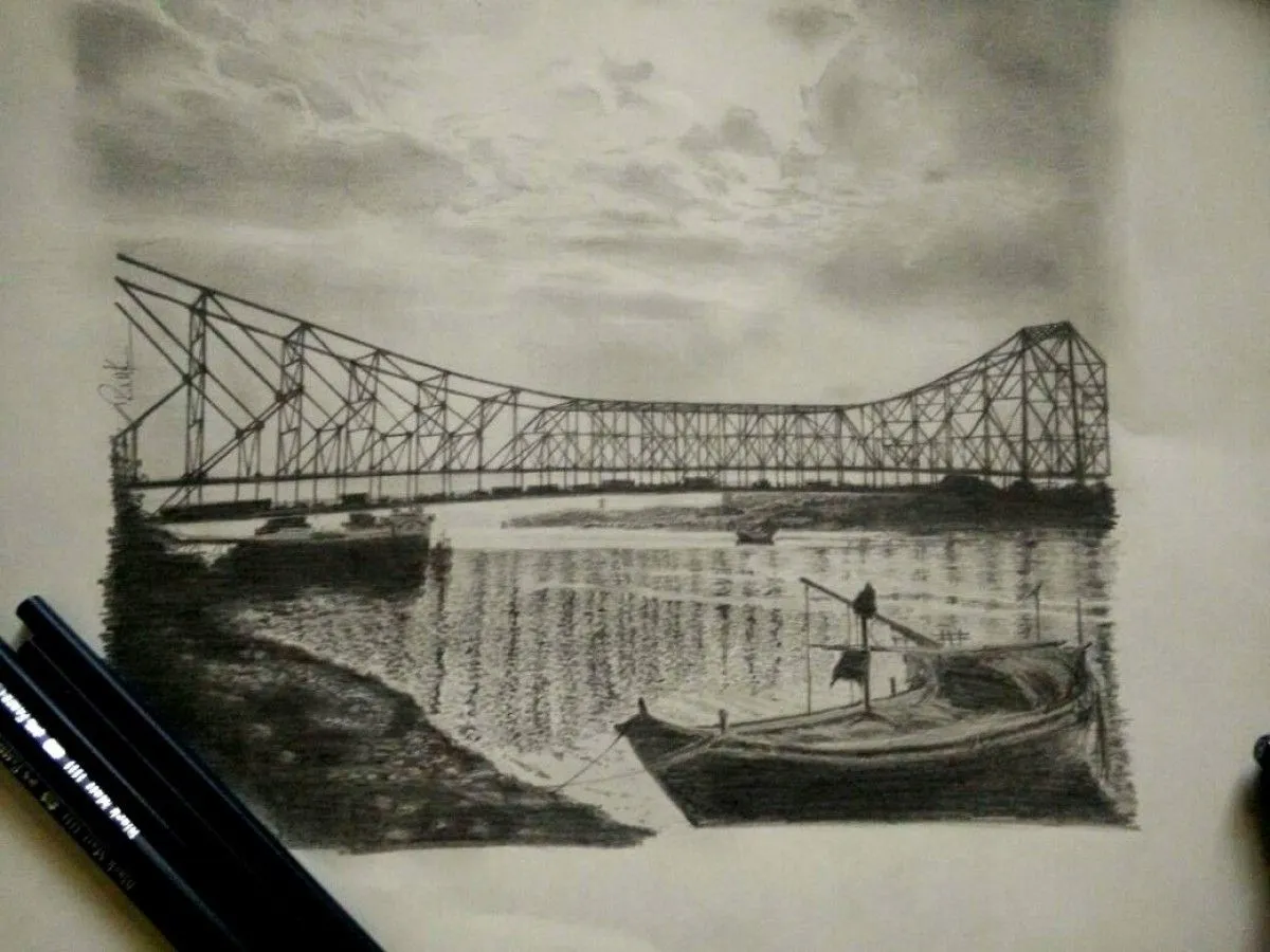 Howrah Bridge, artwork by Rishabh Kumar