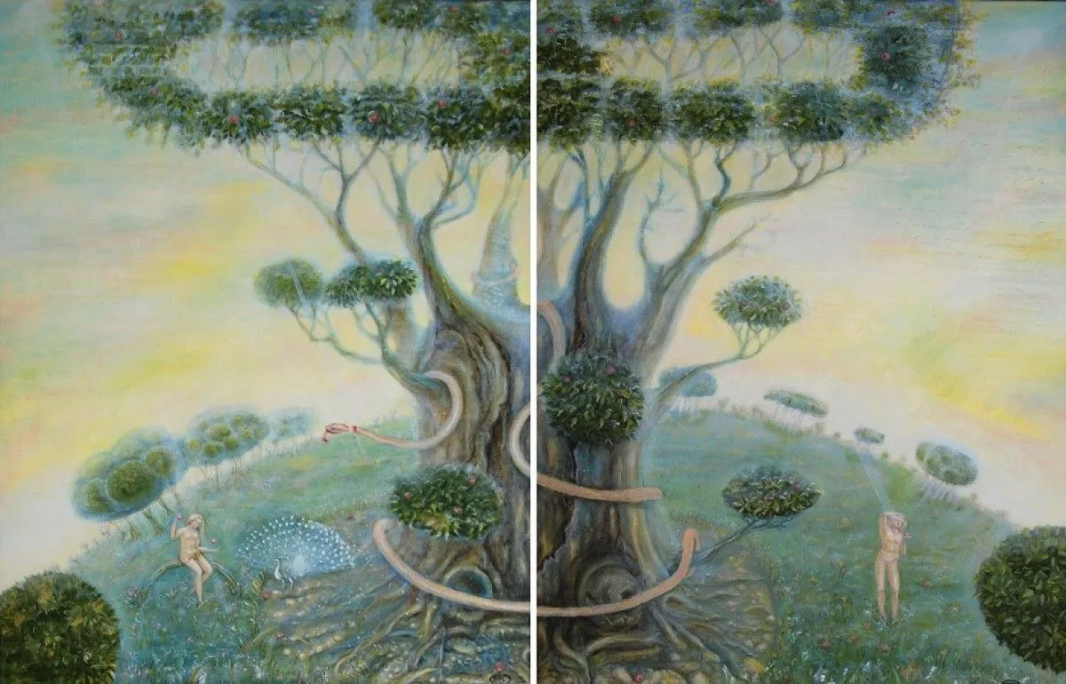 Adam and Eve or Eternal Balance., artwork by Tatiana Ostapenko