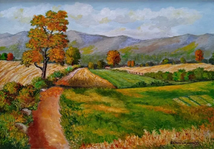 AUTUMN CALM IN ARCADIA, artwork by Konstantinos Charalampopoulos