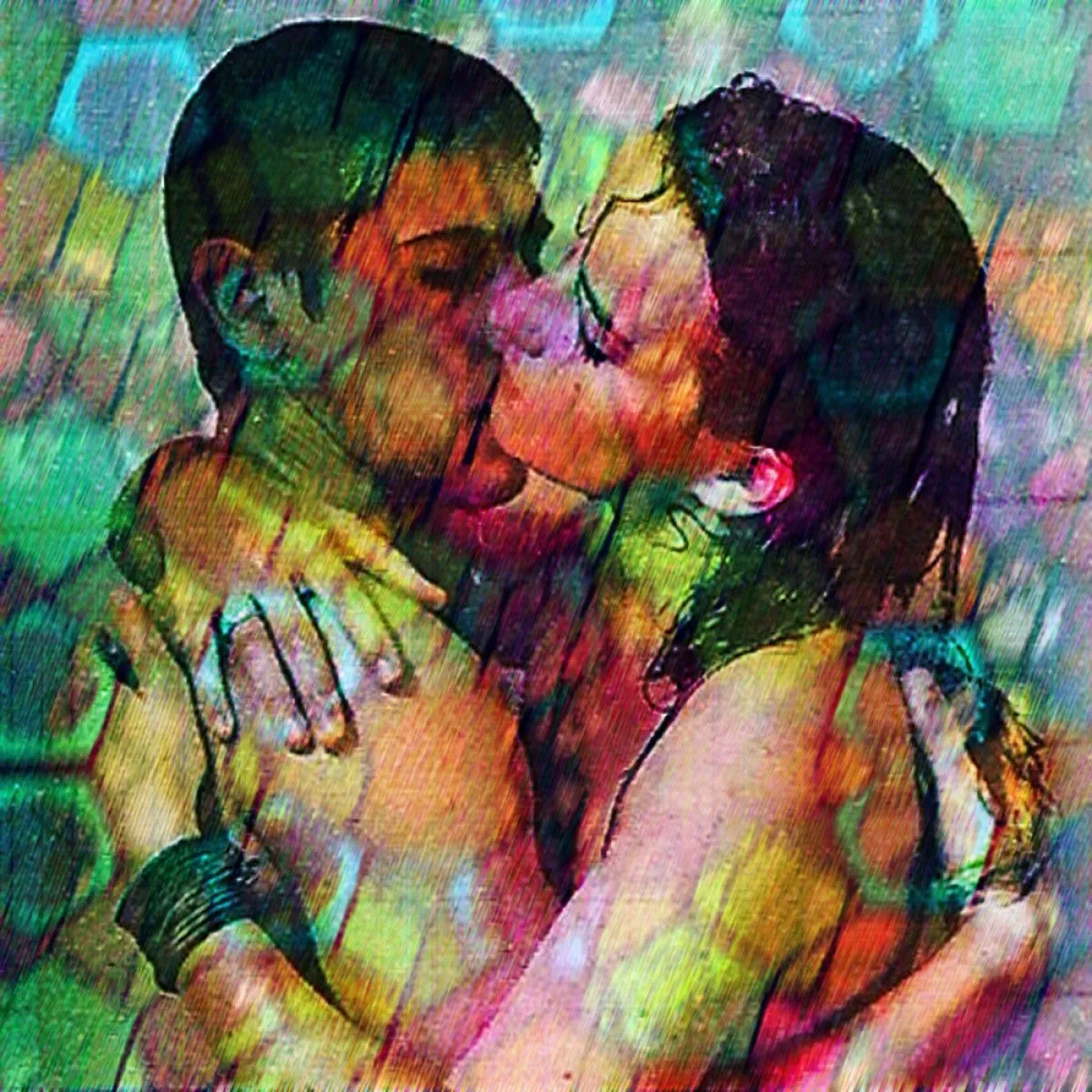 Kiss under the Dush, œuvre de Agnes Fodor