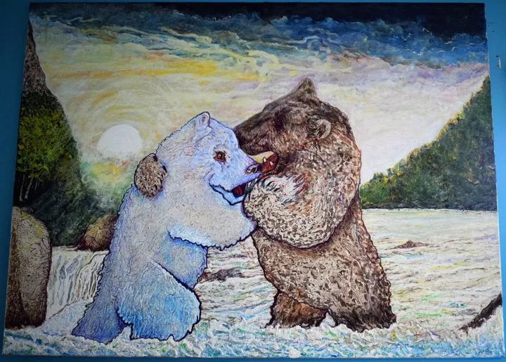Le roi de la rivière, artwork by Denis Roucau