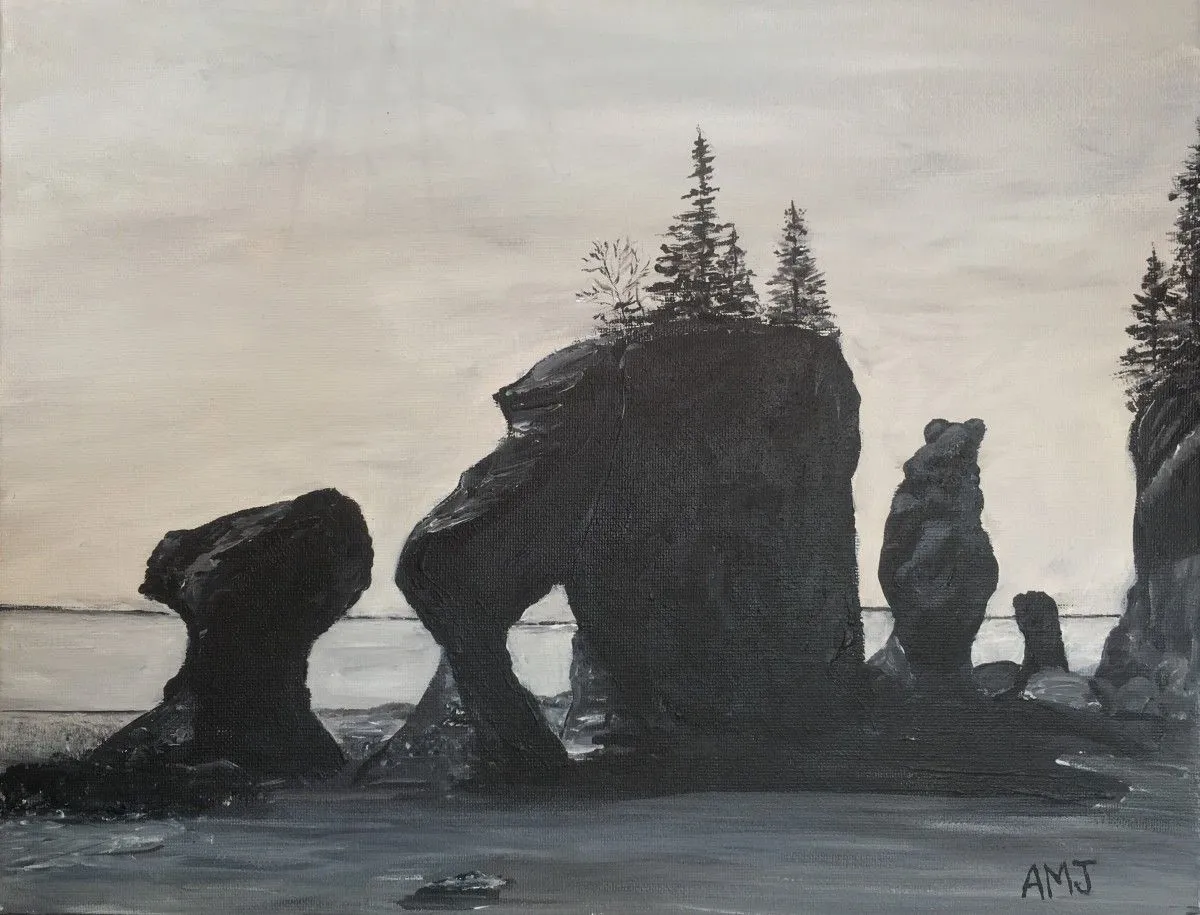 Hopewell Rocks, New Brunswick, artwork by Alexandra Merkx-Jacques
