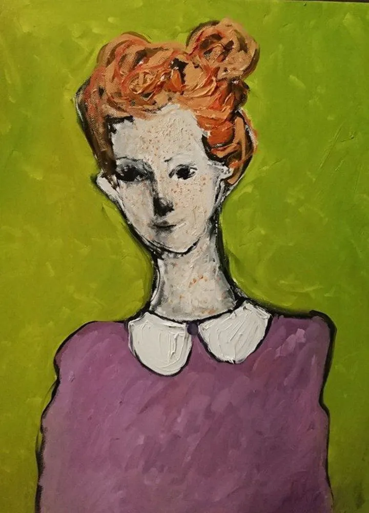 Girl with freckles, artwork by Maiko Jimsheleishvili