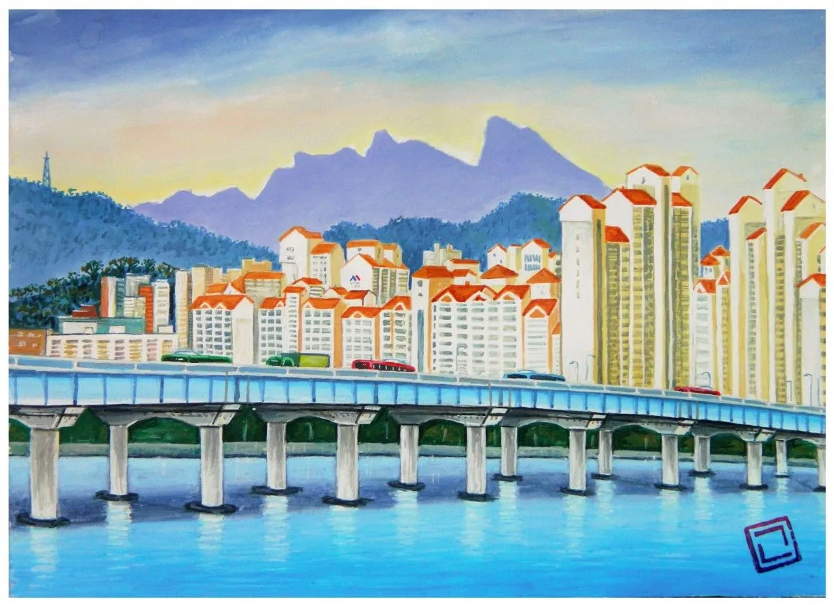 Evening in Seoul, artwork by Nikita Gusev