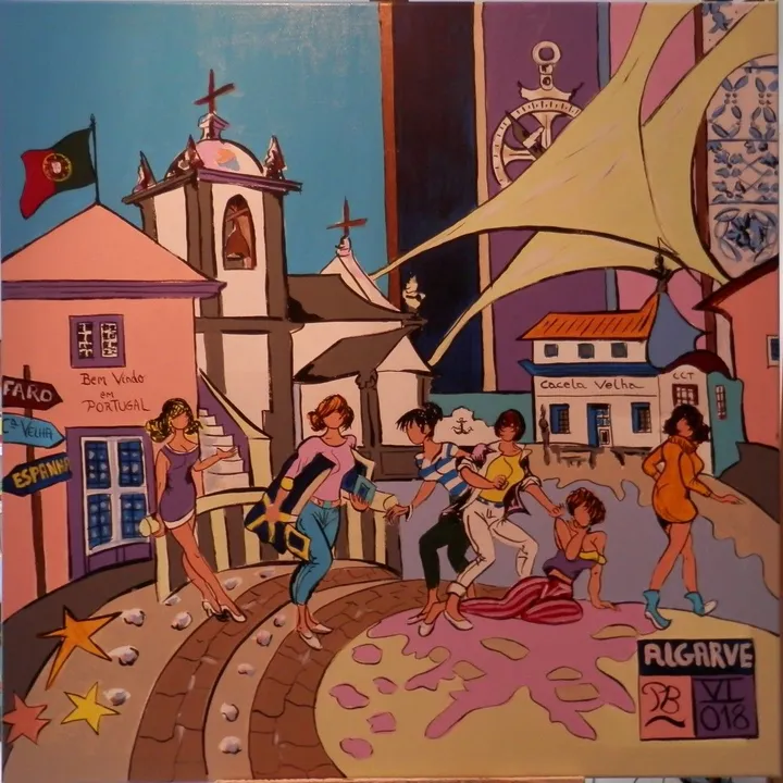 Algarve, Cacela velha, œuvre de Patrick Bergès