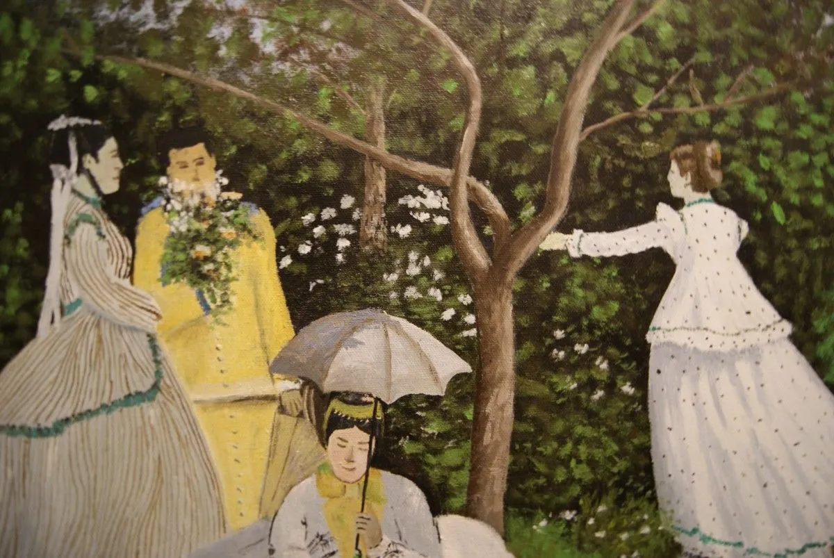 Women at garden, artwork by Marek Salay