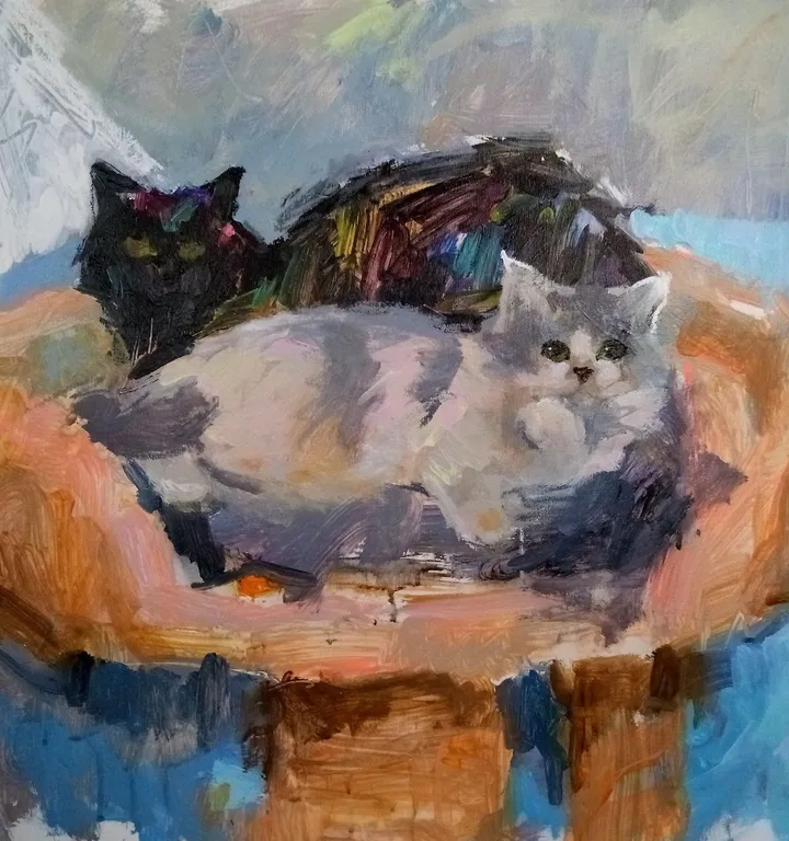 Two cats#1, œuvre de Valerie Lazareva