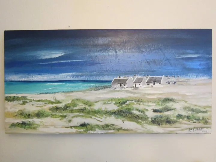 Cape fishing village, artwork by doug phillips