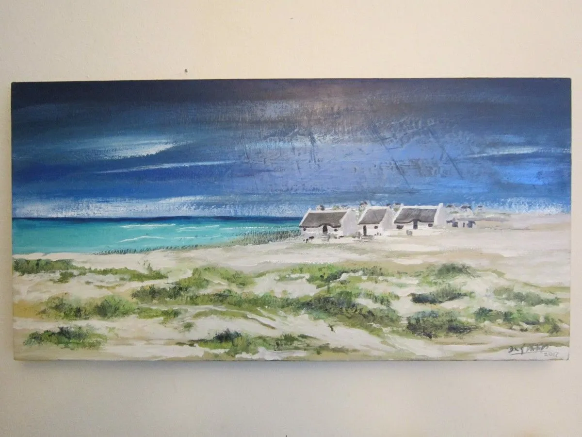 Cape fishing village, artwork by doug phillips