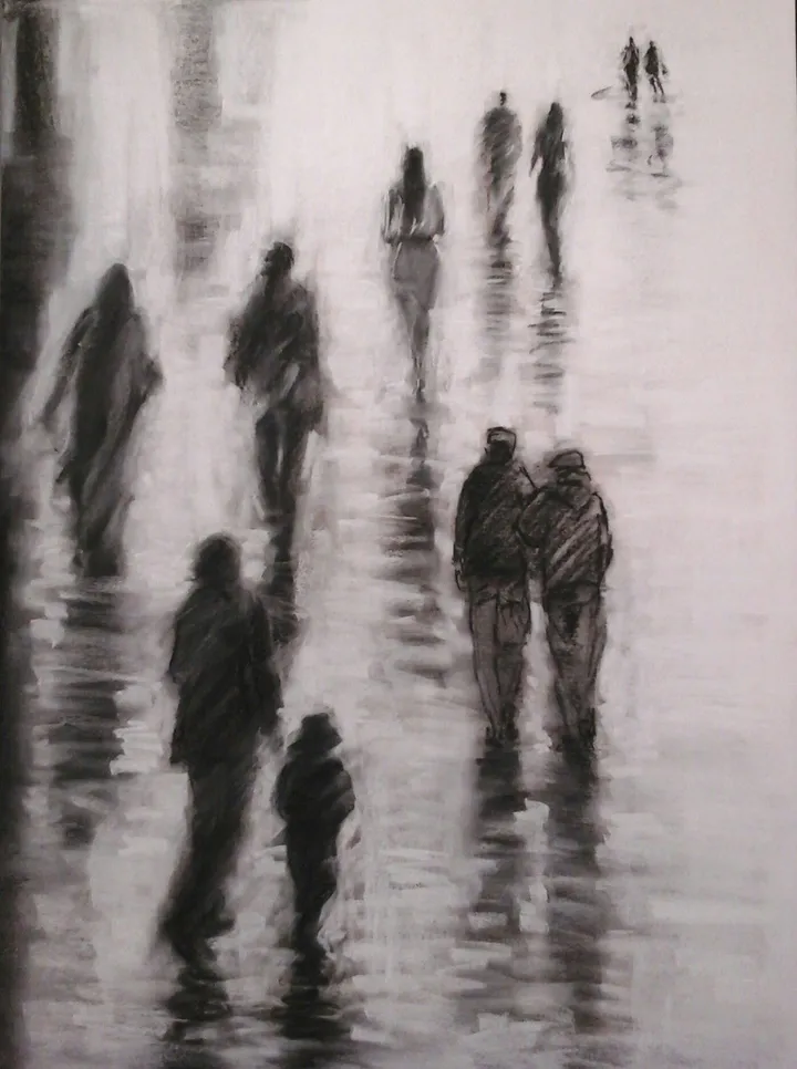 Caminantes III, œuvre de Ricardo Valbuena