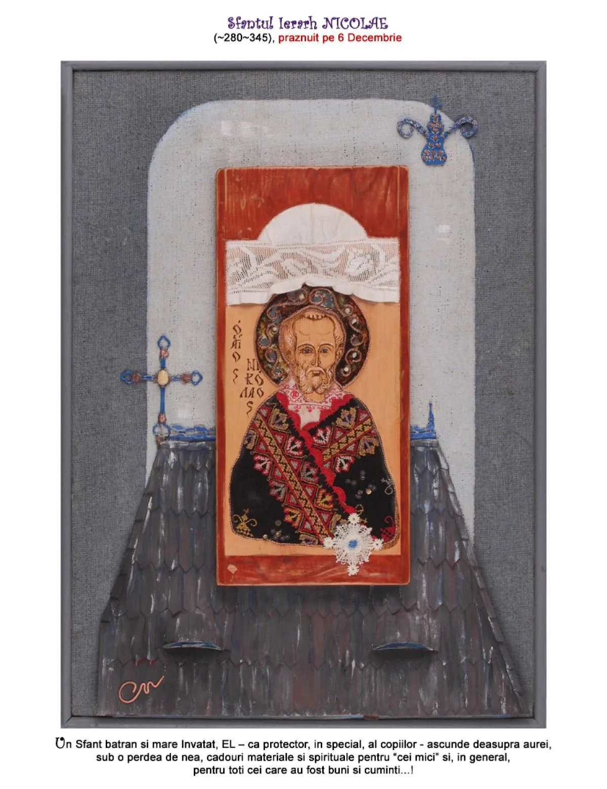 Saint Nicholas, artwork by Neculai Cociorva