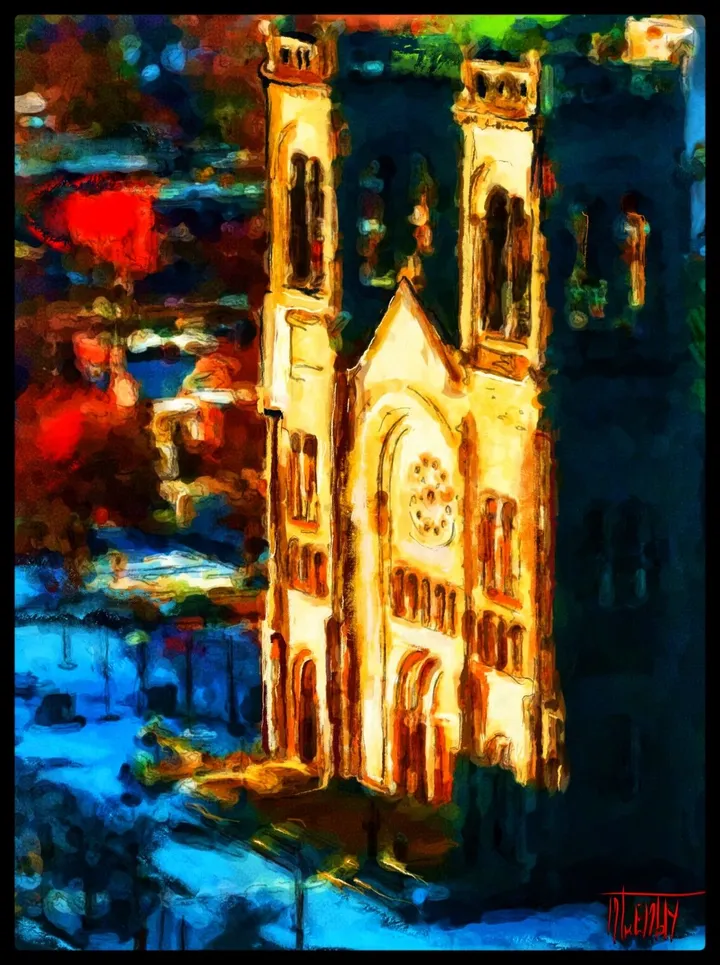 LE SILENCE DE L'ANGÉLUS - L'ÉGLISE DU TRÈS SAINT-SACREMENT, artwork by MiCheline Tremblay