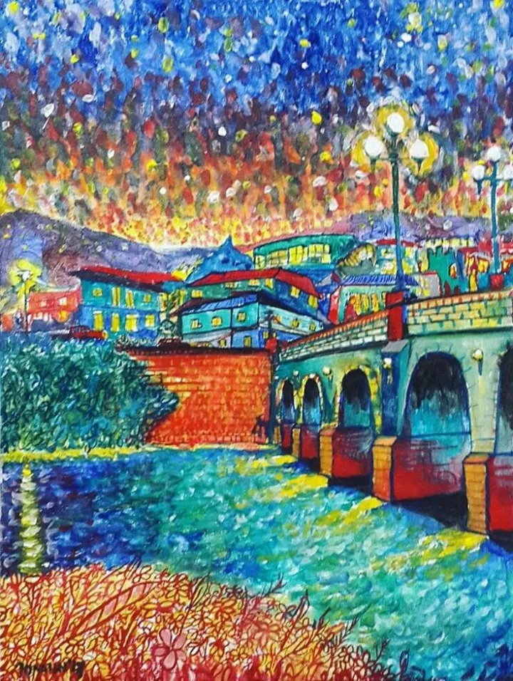 Puente Mallol (De noche), œuvre de Aziel Barrientos