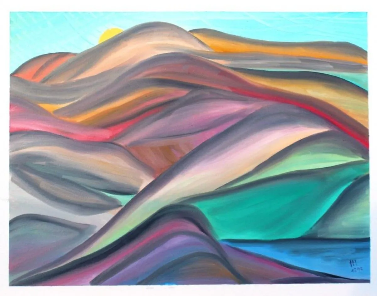 oil "Landschaft", œuvre de Hansjörg Hermann